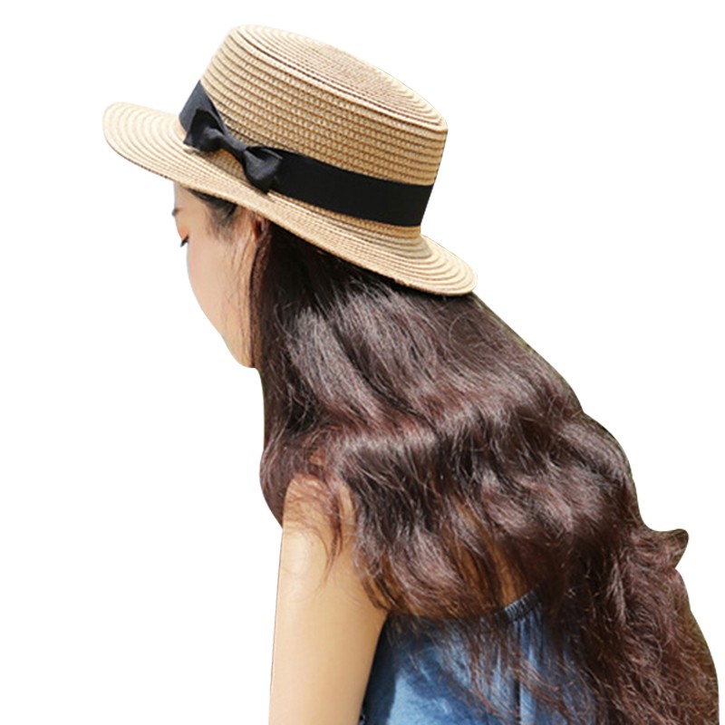 Nón rộng vành phối nơ chống nắng thời trang mùa hè cho phái nữ