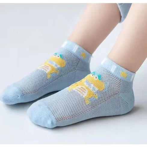 Set 5 Đôi Tất Lưới Mỏng Thoáng Khí Họa Tiết Hoạt Hình Cho Bé 1-12 Tuổi