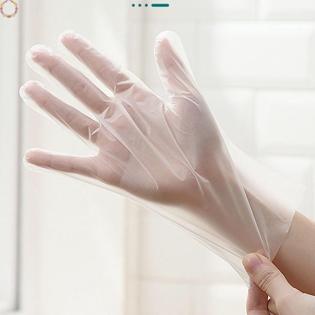 Set 100 Găng Tay Dùng Một Lần Bằng Tpe Thiết Kế Dày Dặn Tiện Dụng Cho Nhà Bếp / Salon Làm Đẹp