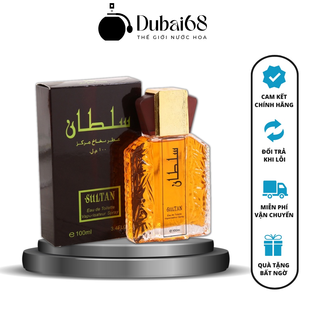 Nước Hoa Nam Nước hoa Dubai SULTAN Gold 100ml Hương Thơm Tinh Dầu Xạ Hương Lịch