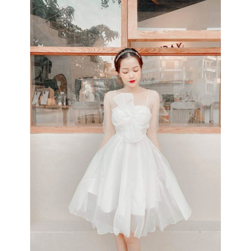 Váy prom nơ lệch tay ngọc | BigBuy360 - bigbuy360.vn