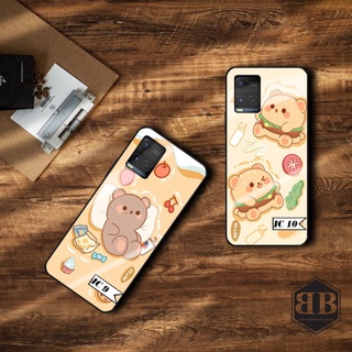 Ốp lưng kính cường lực Vivo Y21 / Y21S cute hạt me