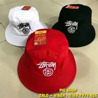 [PIG SHOP] - NÓN VÀNH BUCKET NÓN RỘNG VÀNH NÓN TAI BÈO LOGO STUSSY