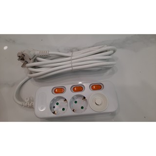 Ổ cắm điện kéo dài hàn quốc 3 lổ, 3 công tắc, 1 nắp, 5m IC