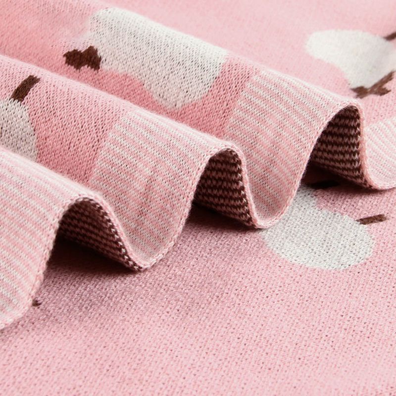 Chăn Quấn Em Bé Bằng Len Họa Tiết Lạc Đà Hoạt Hình Dễ Thương