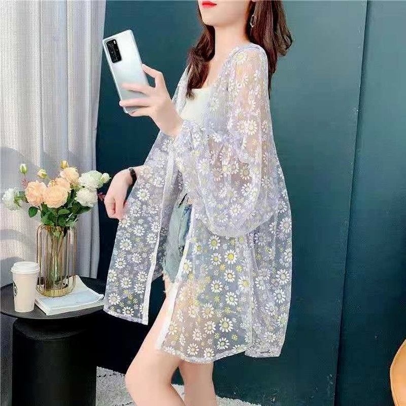 Áo Khoác Lưới Họa Tiết Hoa Cúc Thời Trang Hàn Quốc Dành Cho Nữ 2022 | BigBuy360 - bigbuy360.vn