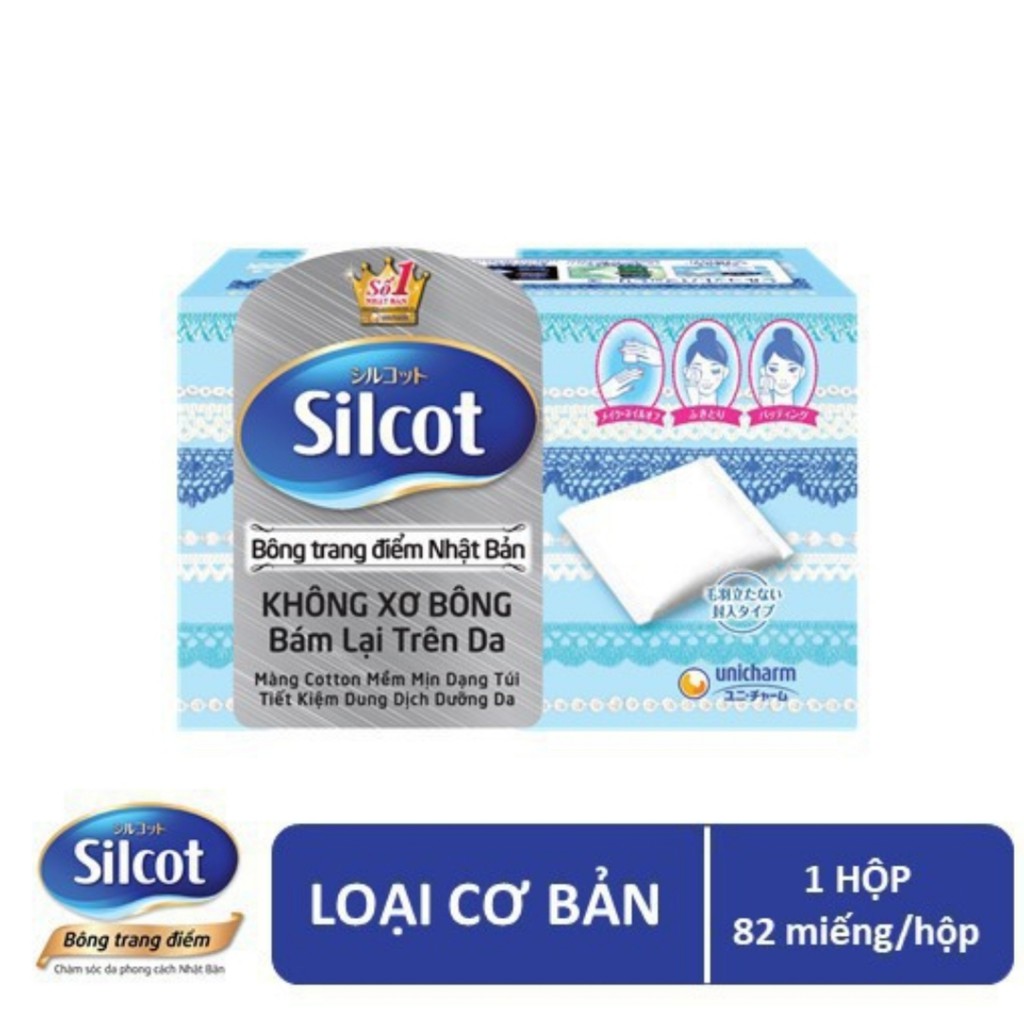 Bông tẩy trang cơ bản và cao cấp Silcot Nhật 66/82 miếng