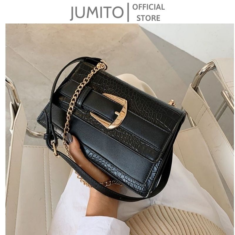 Túi xách nữ ped.ro đeo chéo đeo vai khuy lệch vân sấu đẹp hàng xuất xịn JUMITO SA1244