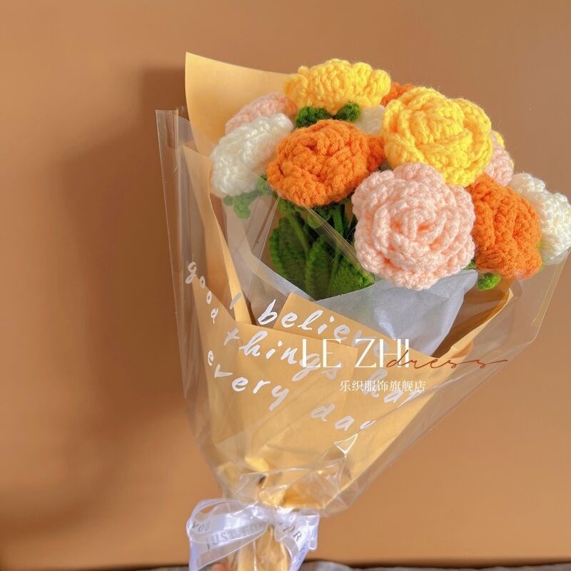 Bó Hoa Hồng Đan Len Sáng Tạo Làm Quà Tặng Sinh Nhật / Valentine