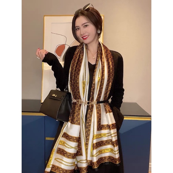 Khăn choàng cổ lụa cao cấp size 90x180cm