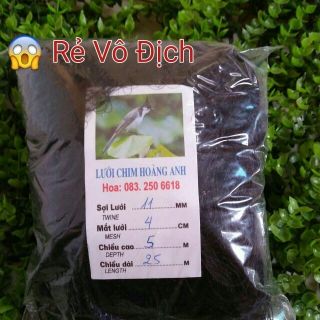 Lưới bẫy chim nhạy 4phân cao 5m dài 25m