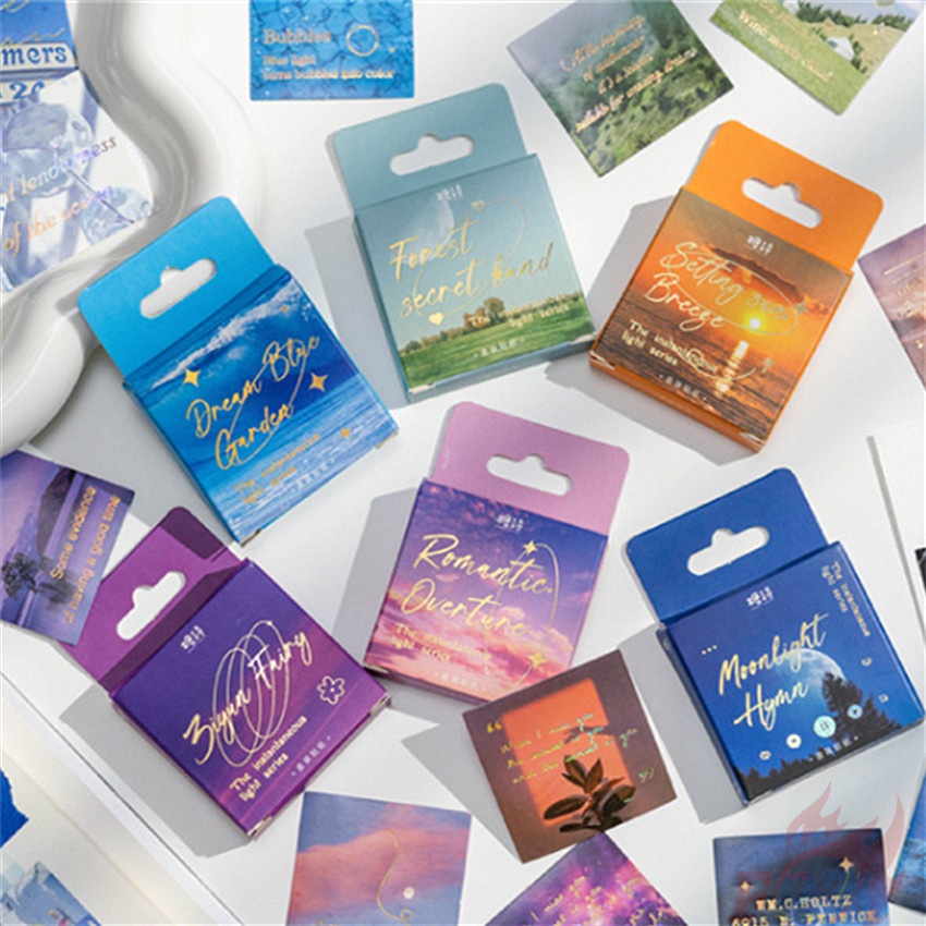 ❉ Miếng Dán Trang Trí Kiểu Nghệ Thuật Độc Đáo ❉ Hộp 45 Miếng Dán Sticker 6 Kiểu Trang Trí Nhật Ký/Sổ Tay DIY