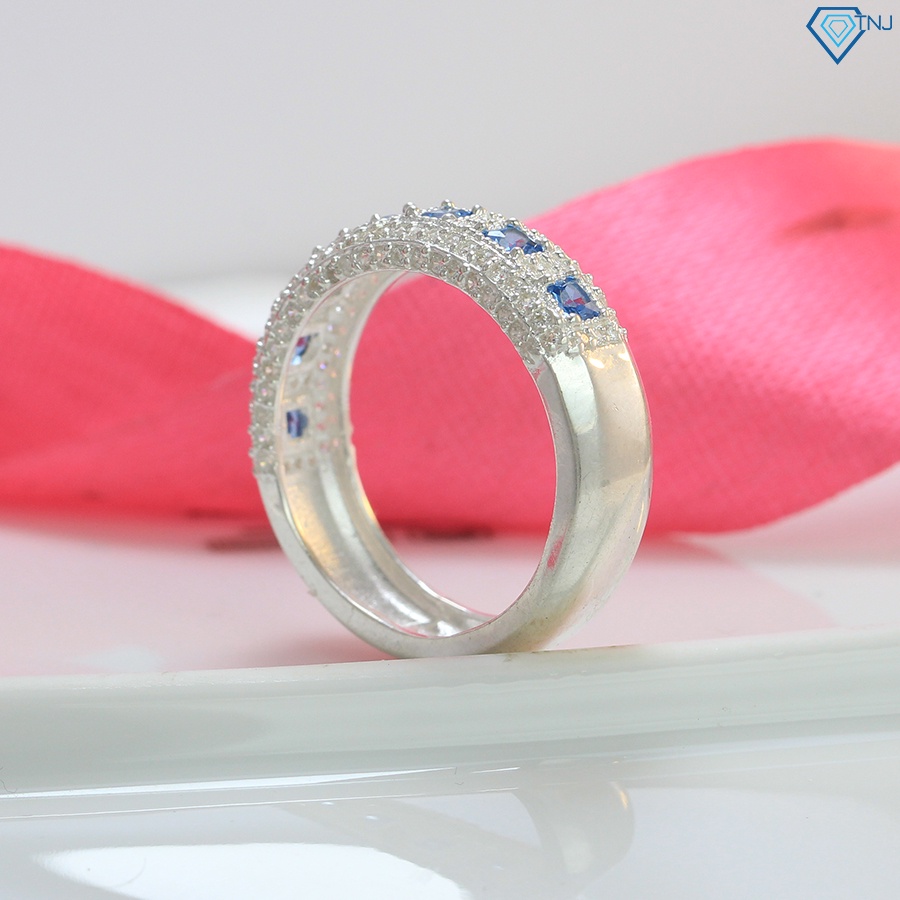 Nhẫn nữ bạc 925 đính đá Topaz xanh dương đẹp NN0328 Trang Sức TNJ