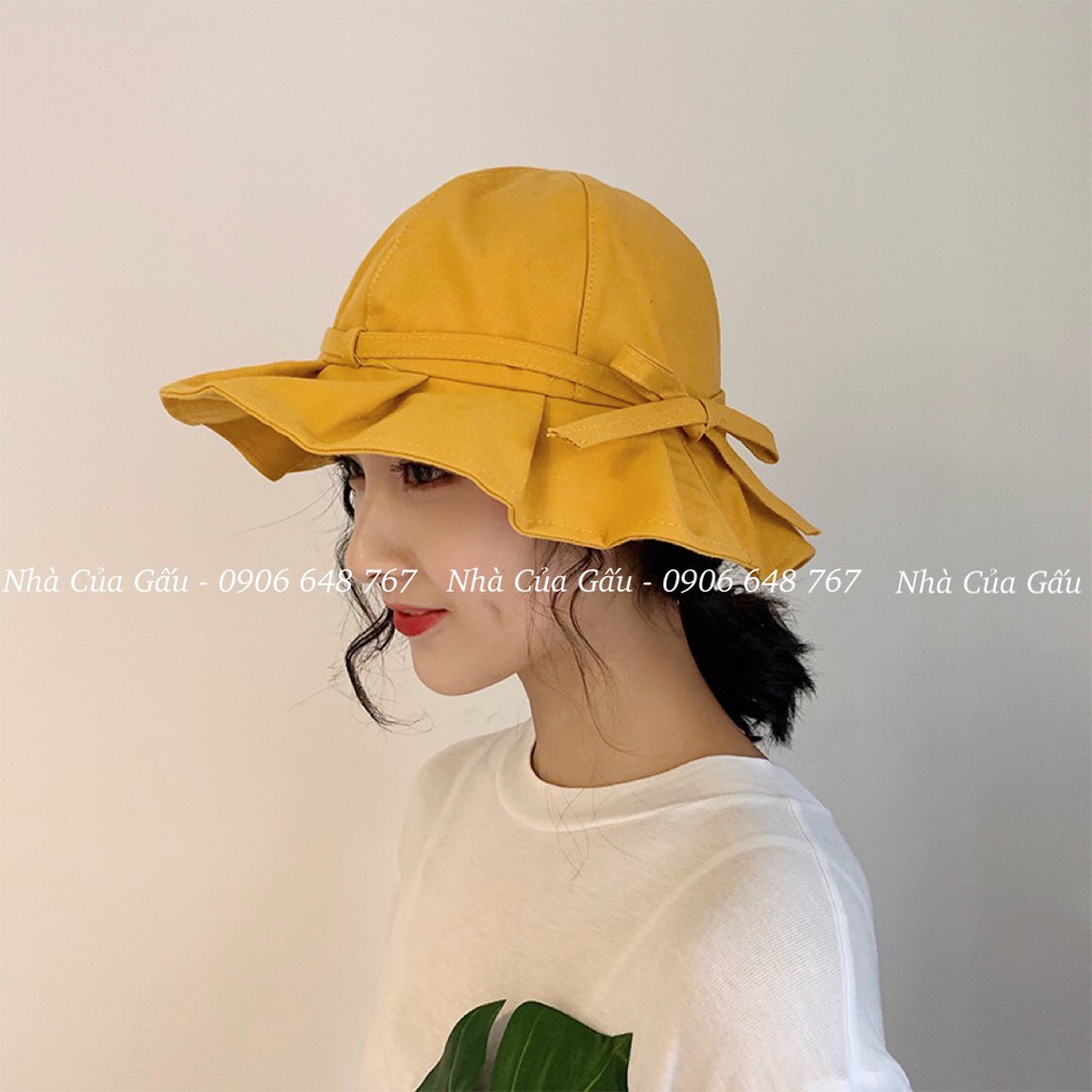 Mũ bucket nữ phối nơ tinh tế siêu yêu luôn