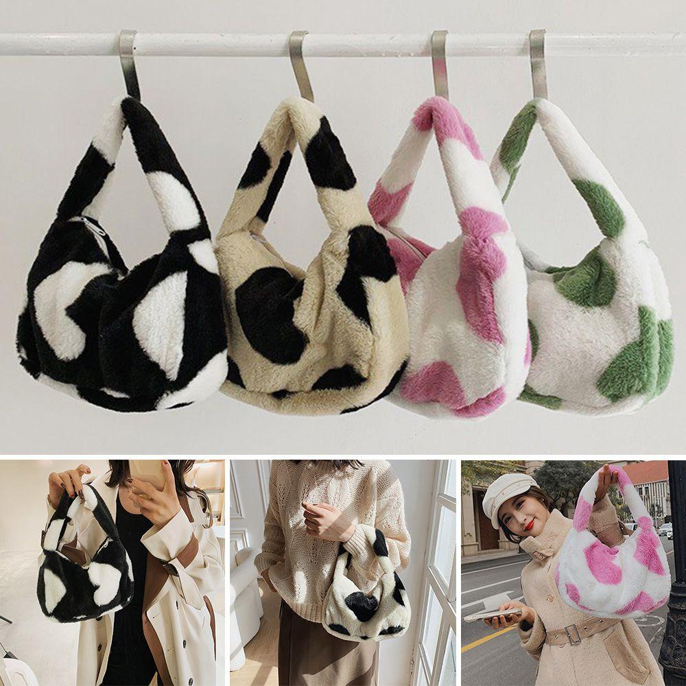 MELODG Túi Xách Da Bò Mềm In Hình Trái Tim