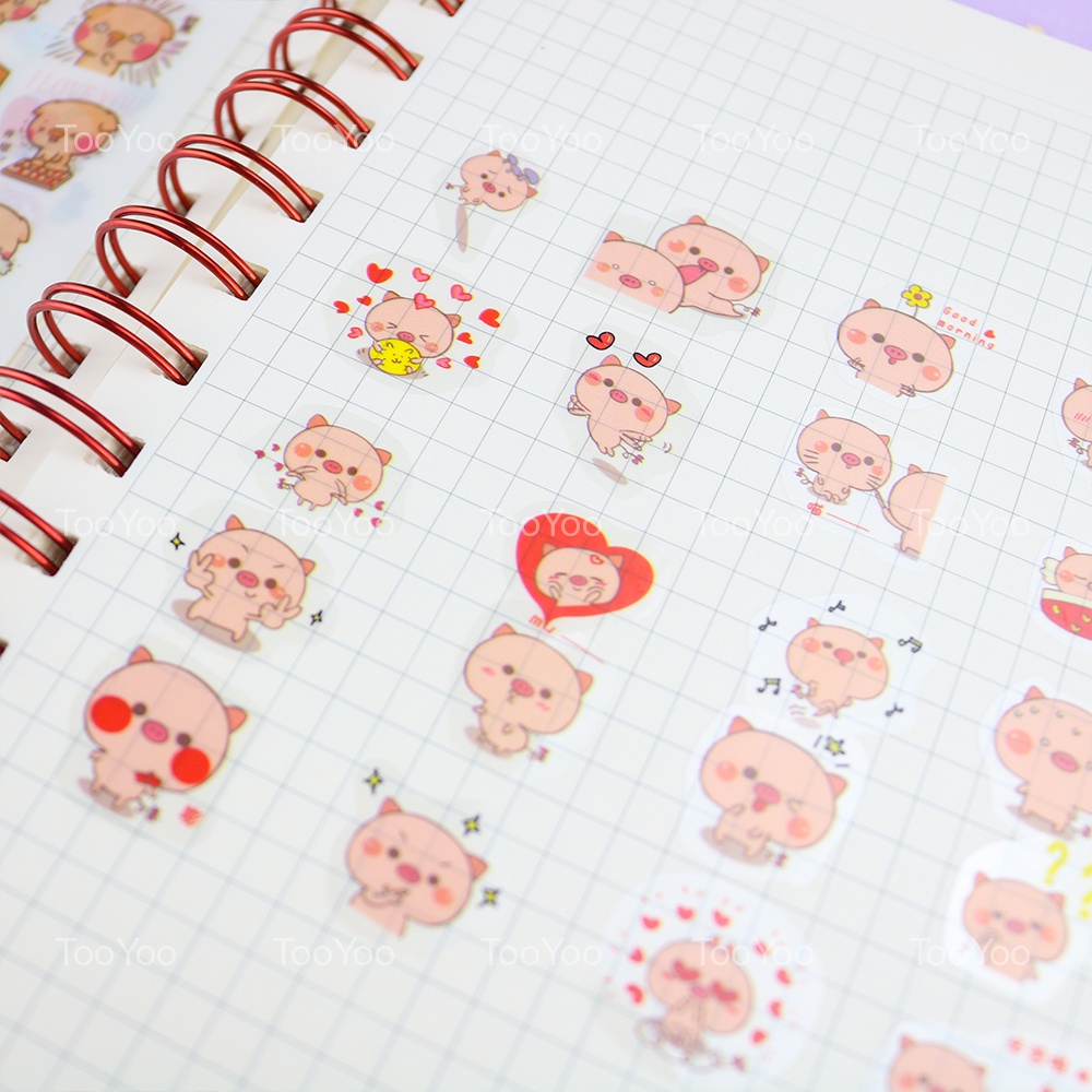 Set 6 tấm sticker trang trí sổ tay, quyển nhật kí nhiều mẫu dễ thương cute TooYoo TY0060