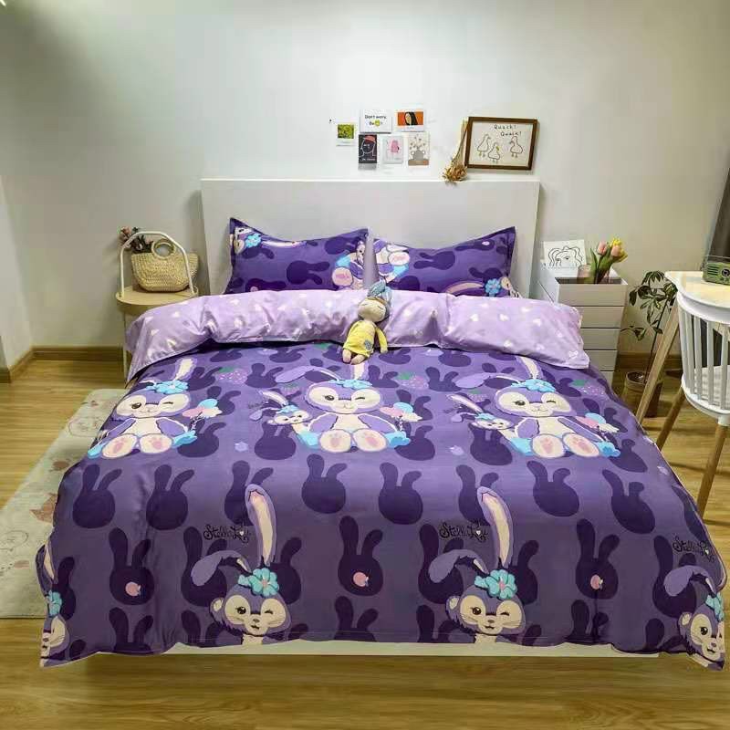 Bộ chăn ga gối cotton poly nhập khẩu - Thỏ Tím (SP001368)