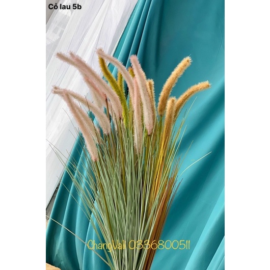 Cụm lau giả 5 nhánh decor phong cách vitage