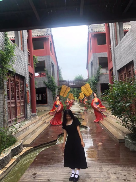 Đầm cổ vuông buộc nơ tay bồng , nhiều size