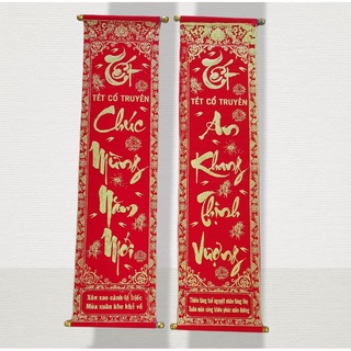 Đôi câu đối đỏ treo ngày Tết size 1,2m