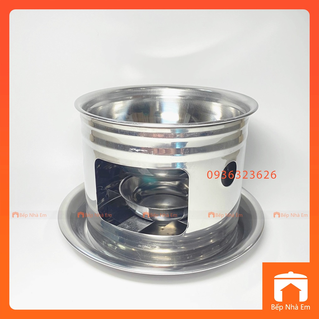 Nồi Lẩu Inox Một Người Ăn Kèm Bếp Cồn Cao Cấp - Hàng Việt Nam Sản Xuất