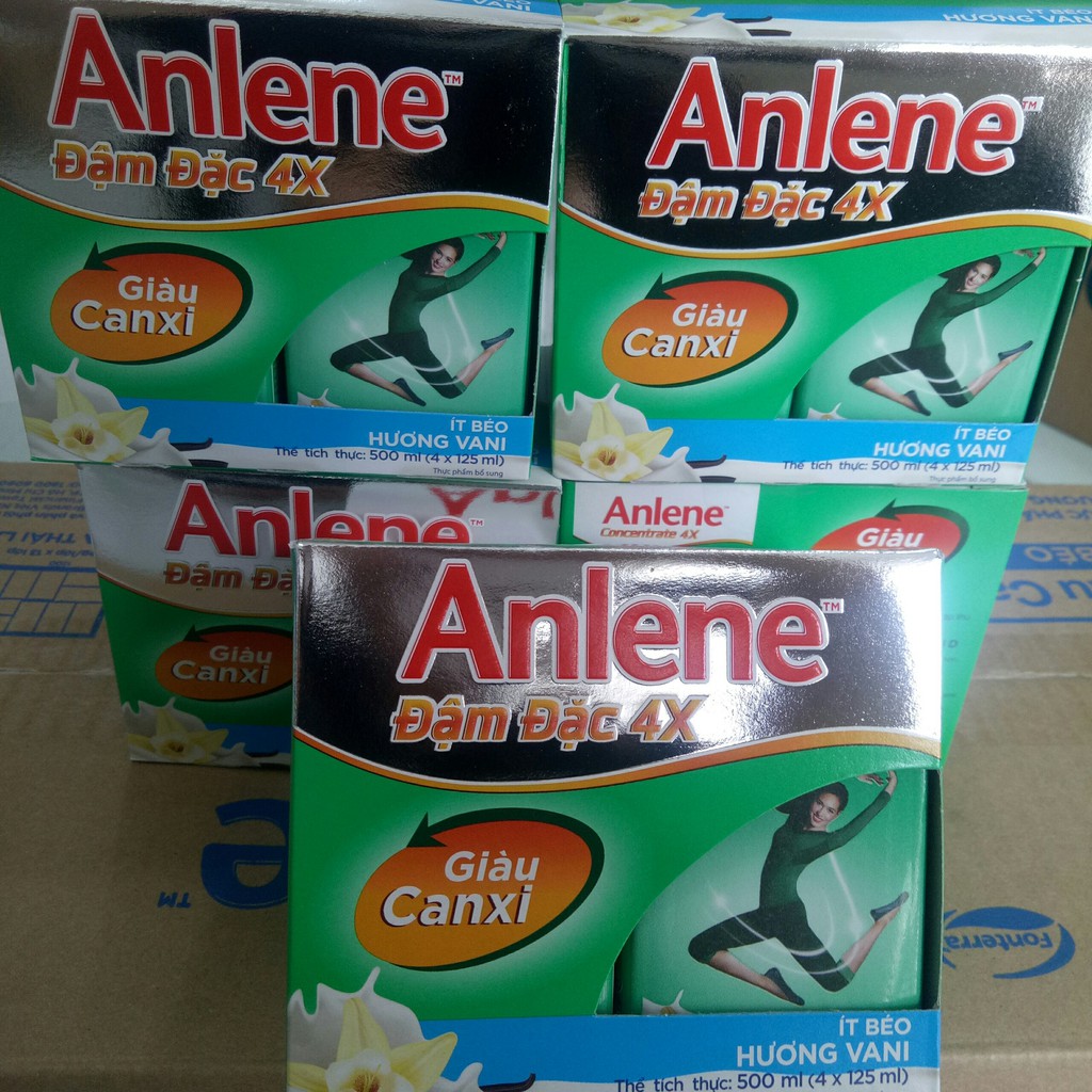 Sữa nước Anlene đậm đặc 4x ít béo hương vani (Lốc 4 hộp x 125ml)