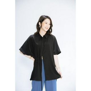 Áo cổ 2 ve lệch dây eo CCHAT