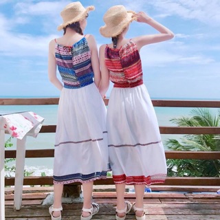 Đầm 2 dây yếm thổ cẩm