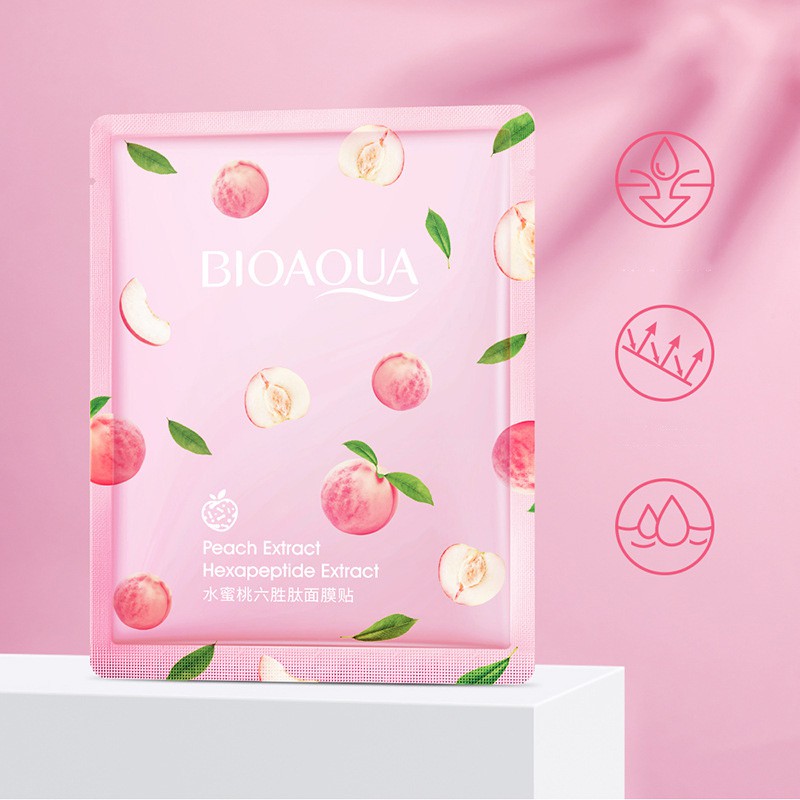 Mặt nạ Bioaqua Trái Đào Peach cấp ẩm dưỡng da trắng sáng se khít lỗ chân lông Chính hãng CT64 | BigBuy360 - bigbuy360.vn