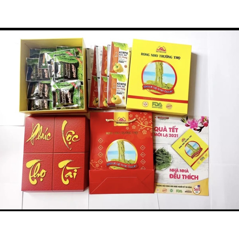 Rong Nho Trường thọ cao cấp Xuất khẩu( Hộp 400gr 20 gói + tặng 20 gói sốt mè rang) | BigBuy360 - bigbuy360.vn