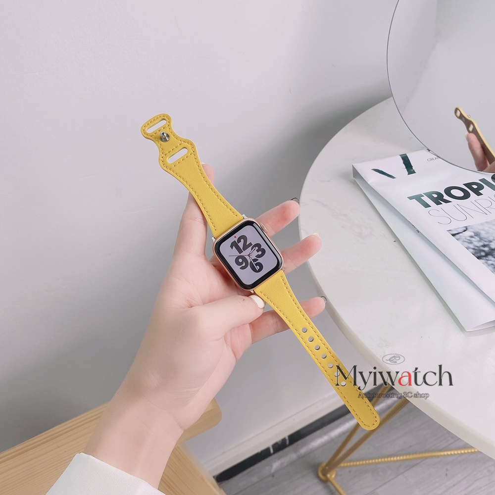 Dây Đeo Bằng Da Dành Cho iWatch Series 8 7 SE 6 5 4 3 41mm 45mm 40mm 44mm 38mm 42mm