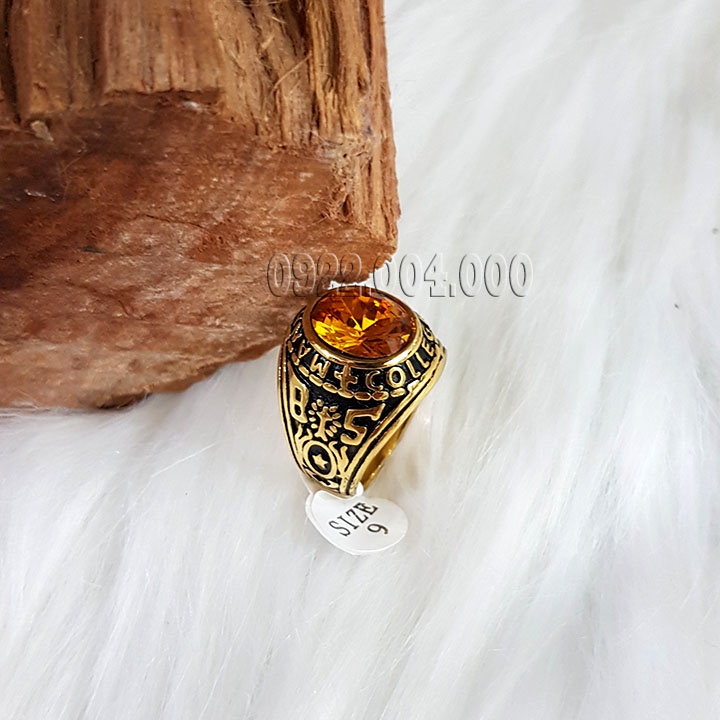 Nhẫn mỹ bảng trung thép titan không gỉ. nhẫn nam 1968.