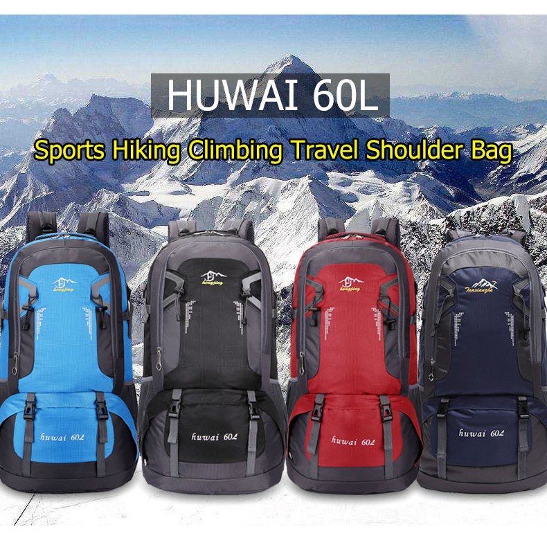 60L Cắm trại ngoài trời Túi leo núi Dung tích lớn Túi du lịch không thấm nước Ba lô thể thao balo OT0109