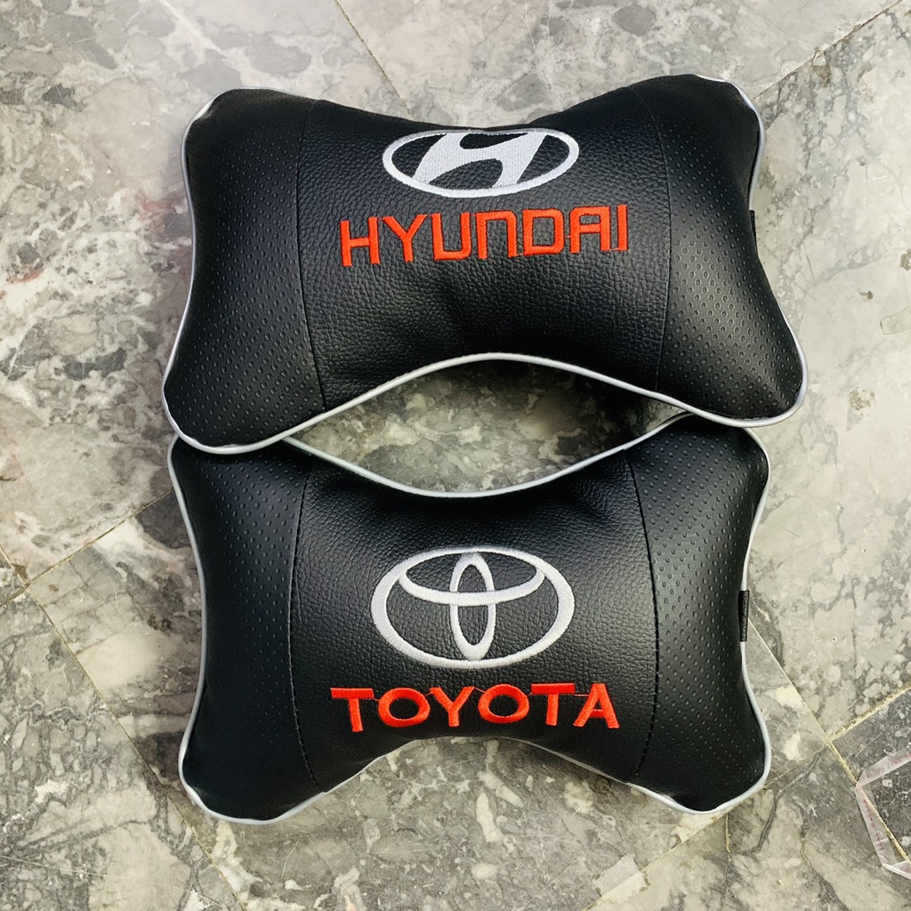 Gối Tựa Đầu Ô Tô Có Thêu Logo Cao Cấp, Chống Đau Mỏi Gáy theo hãng xe Toyota, Chevrolet, vv