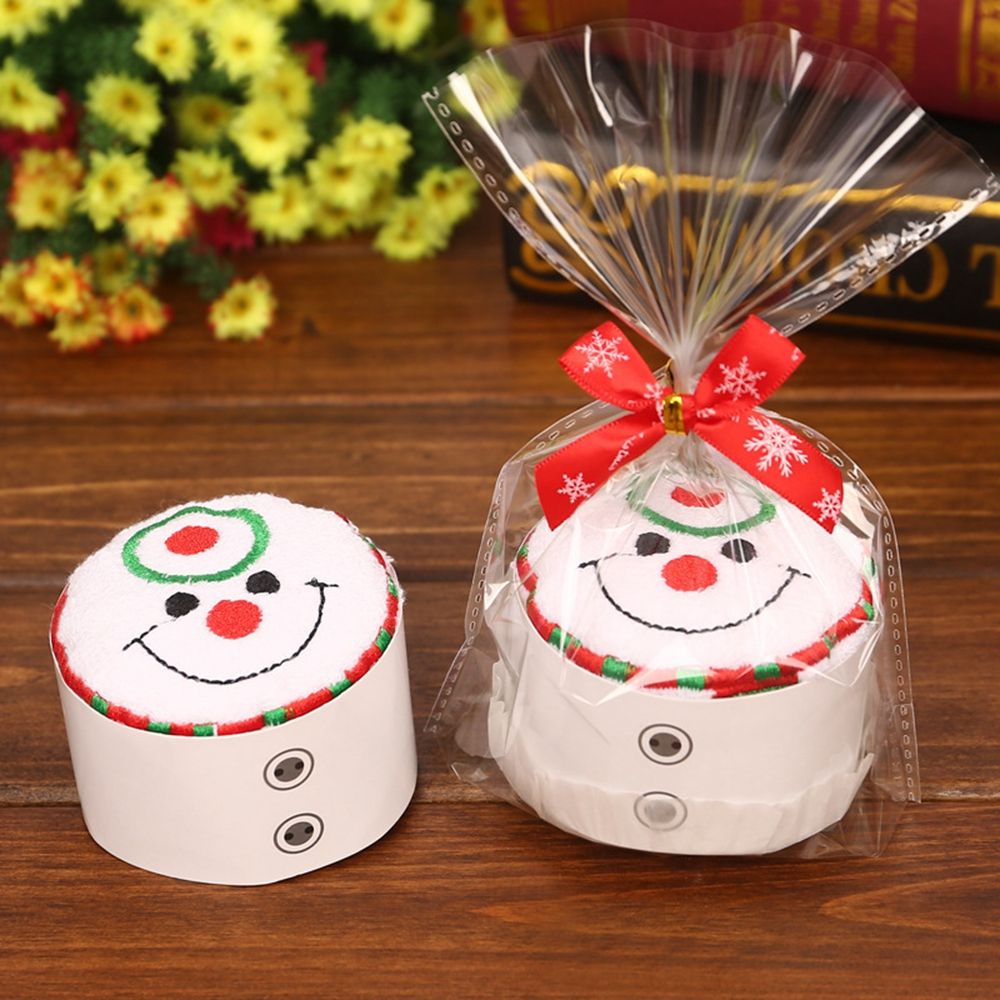 Khăn lau bằng cotton hình bánh chủ đề giáng sinh bằng cotton dùng để trang trí nhà cửa vào noel/ làm quà tặng năm mới