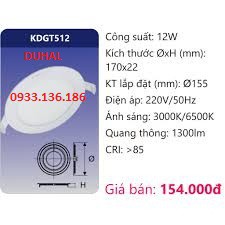 Đèn panel âm trần 12w- SDGT512 Duhal