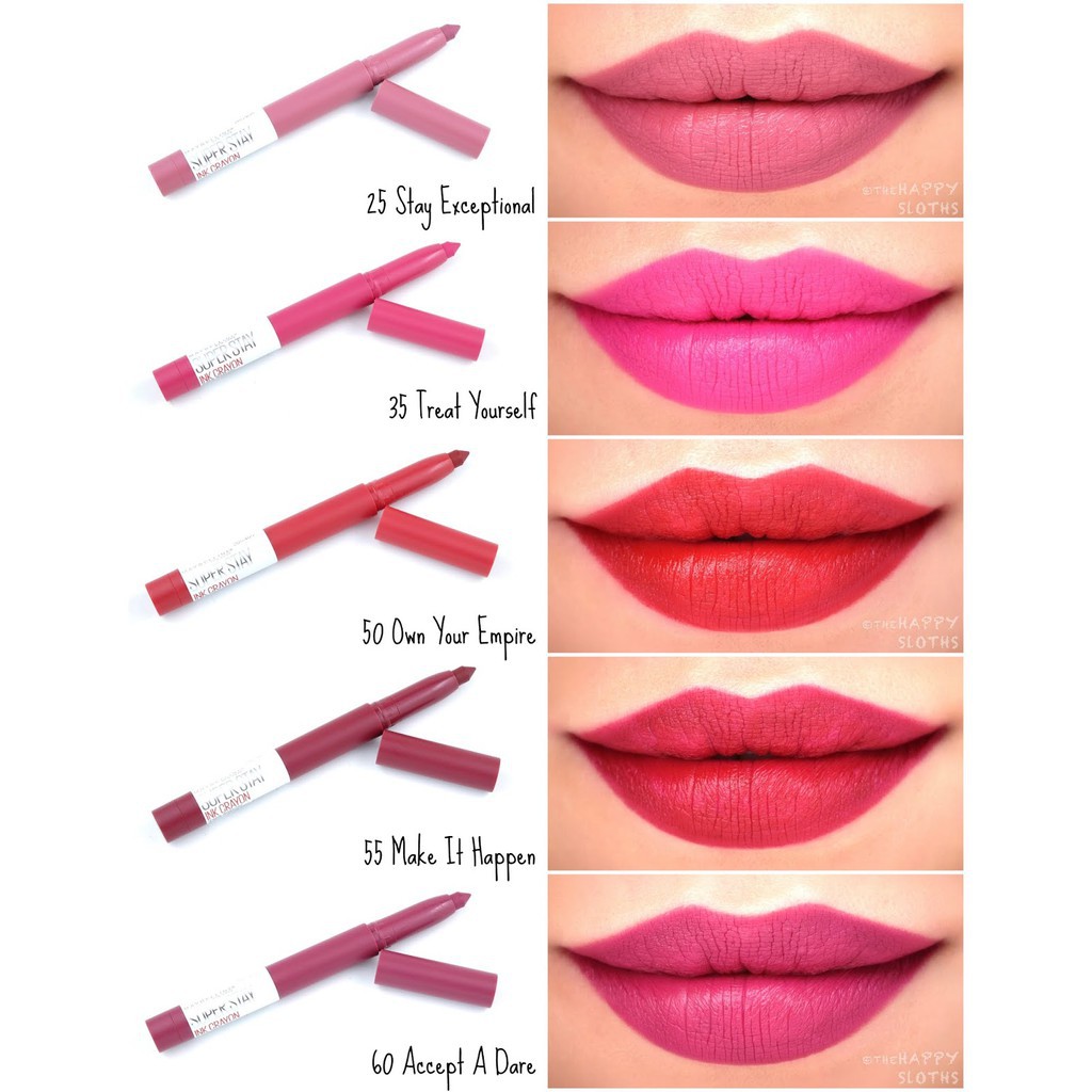 Maybeline - Son bút chì mịn lì lâu trôi Superstay Ink Crayon Matte Lipstick 1.2g