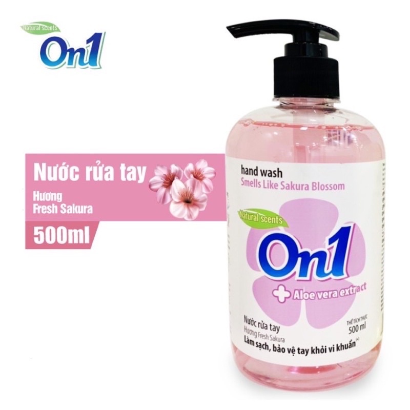 Nước rửa tay sạch khuẩn On1 500ml hương BamBoo Charcoal - Fresh Sakura