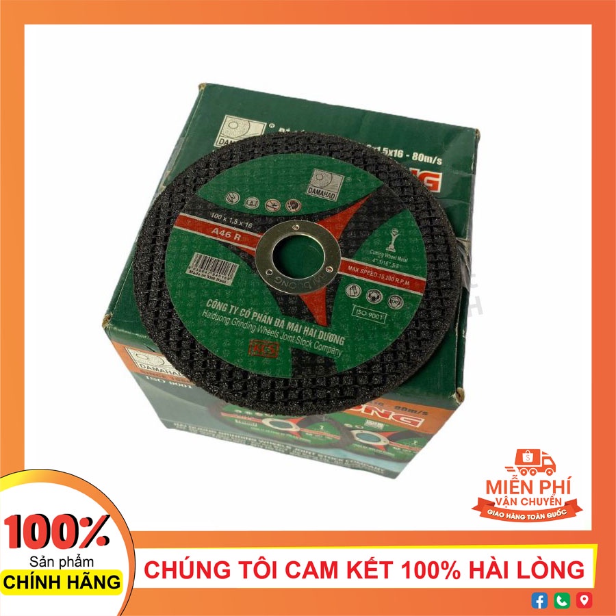 Lưỡi đá cắt sắt Hải Dương đủ size 110, 125, 150, 180mm
