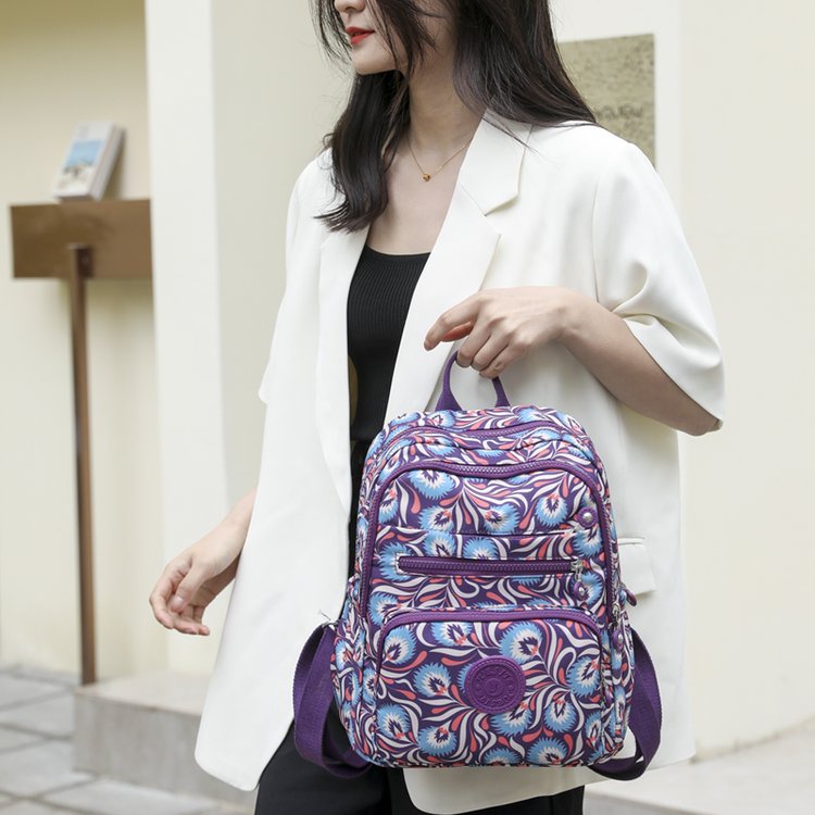 Ba Lô Vải Oxford Sức Chứa Lớn Nhiều Ngăn In Họa Tiết Phong Cách Mới