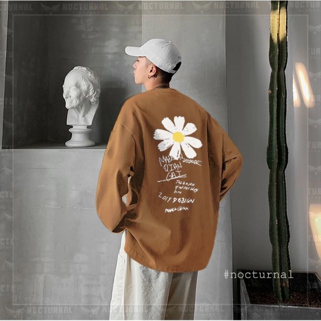 Áo thun tay dài bigsize in hoa cúc | BigBuy360 - bigbuy360.vn