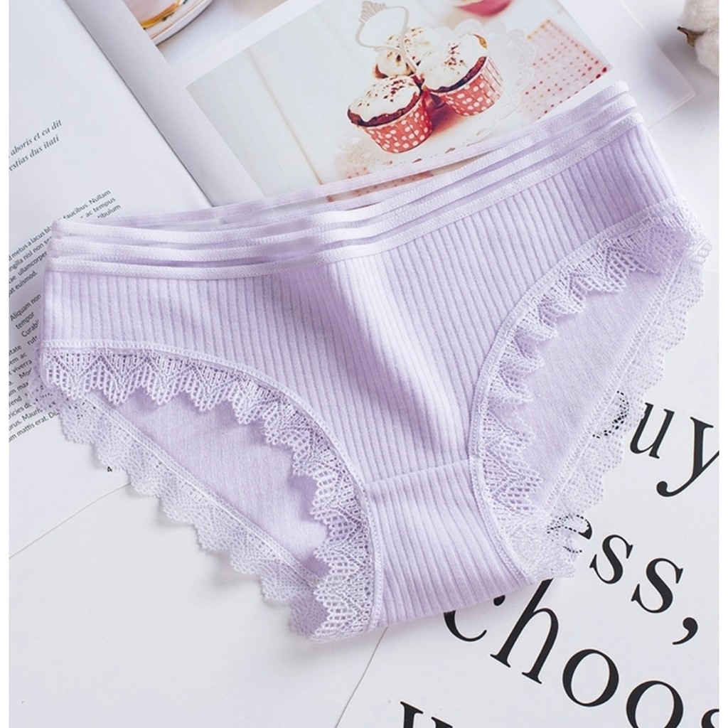 Quần Lót Nữ Sexy Viền ren chất cotton kháng khuẩn màu ngẫu nhiên