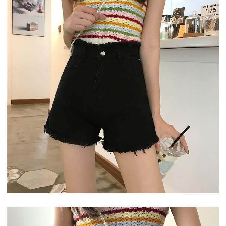 Quần Short Denim Lưng Cao Kiểu Retro Hàn Quốc Thời Trang Mùa Hè Cho Nữ
