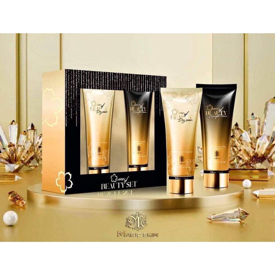 Bộ Kem Dưỡng Body Truyền Trắng Nước Hoa Magic Skin Cao Cấp Kem Dưỡng Ngày & Kem Dưỡng Đêm Giúp Da Mềm Mịn Tươi Sáng