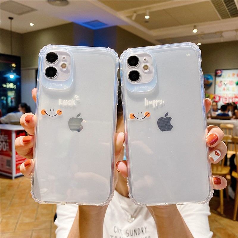 Ốp điện thoại TPU mềm hình mặt cười cho Apple iPhone 11 Pro Max X Xs XR 7 Plus 8 Plus 6 Plus