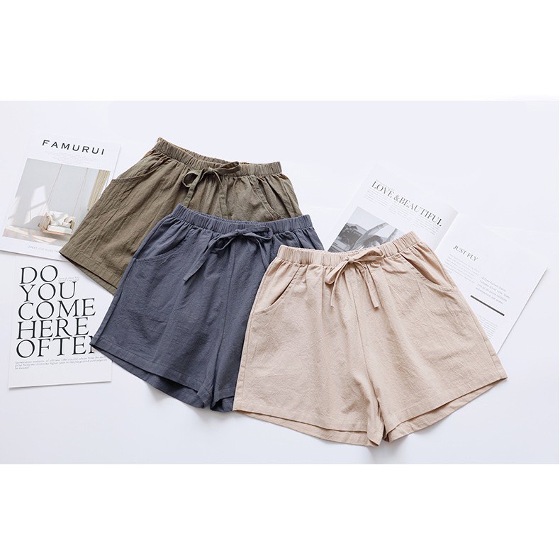 Quần đùi đũi nữ thời trang mát mẻ ống rộng (hàng đẹp chất lượng)