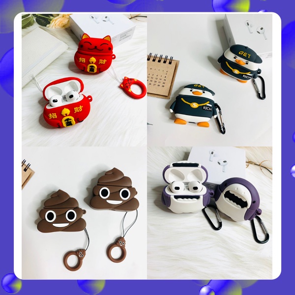 Vỏ Case Bảo Vệ Bao Đựng Tai Nghe Không Dây Bluetooth AIRPODS 3 Hình Thú 3D Chất Liệu Silicon Siêu Bền
