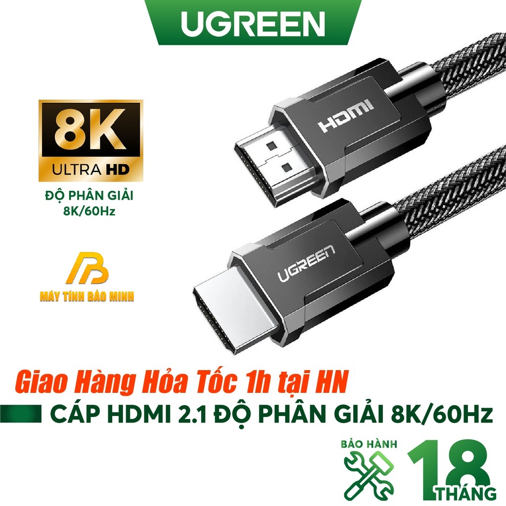 Cáp HDMI 2.1 Cao cấp Ugreen 70319 70320 70321 80602 Dài 1m 1,5m 2m 3m - Hàng Chính Hãng