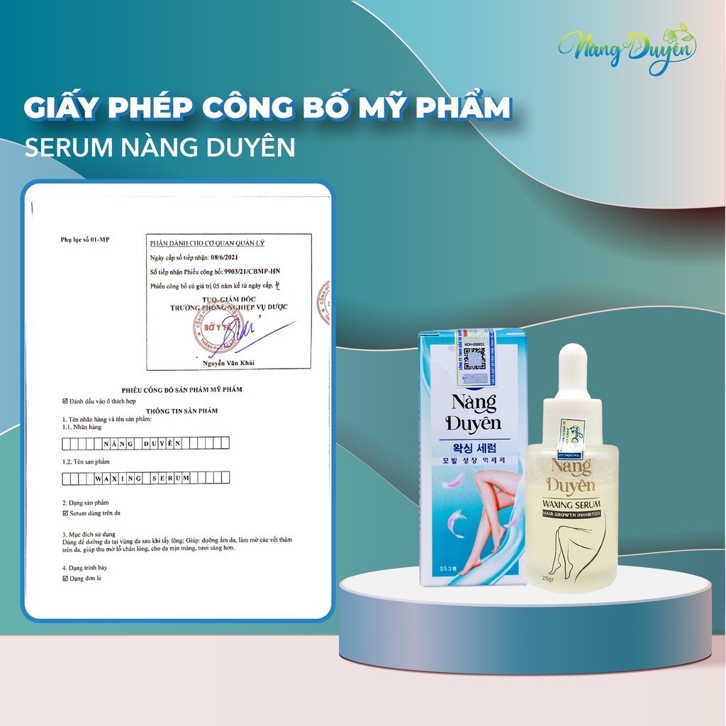 Serum triệt lông vĩnh viễn cao cấp Nàng Duyên , tẩy sạch lông , dưỡng sáng mịn da , ngăn lông mọc lại