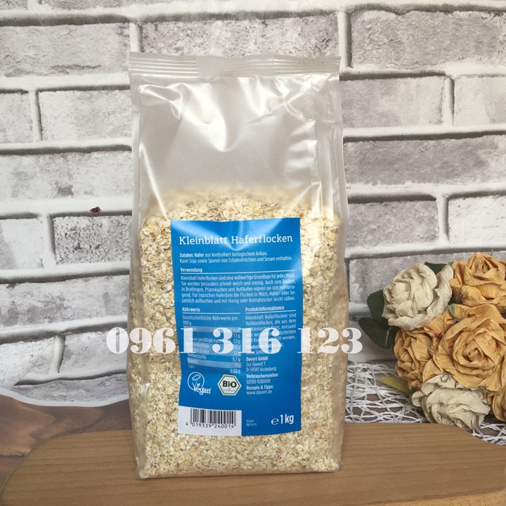 Yến mạch cán mỏng hữu cơ Davert 1kg